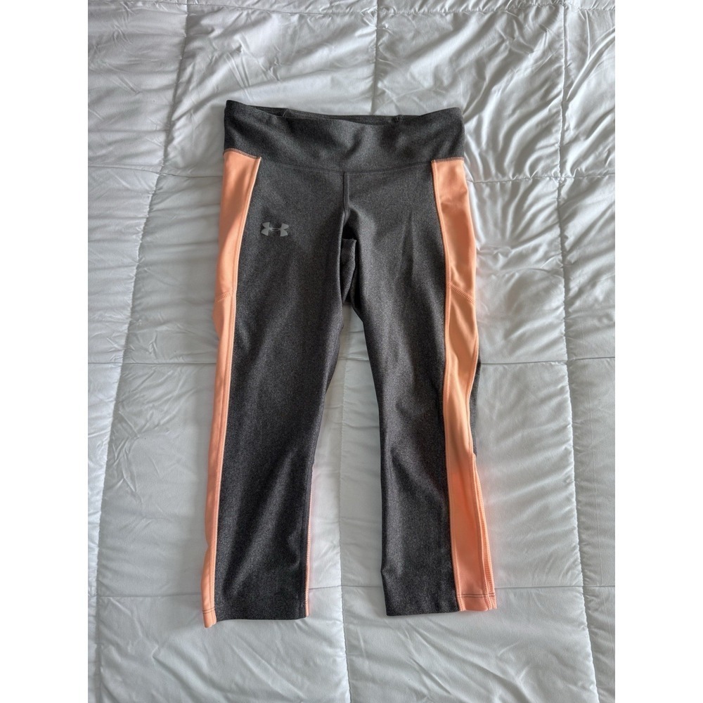 Womens UNDER ARMOUR Compression Crop Leggings Sz Medium Drawstring 20" - Picture 2 of 12